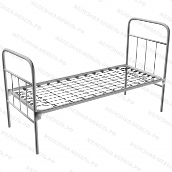 Кровать по типу «Армейская» К670К ложе 1900х700, закруглённое, сетка квадратное звено (Серый)